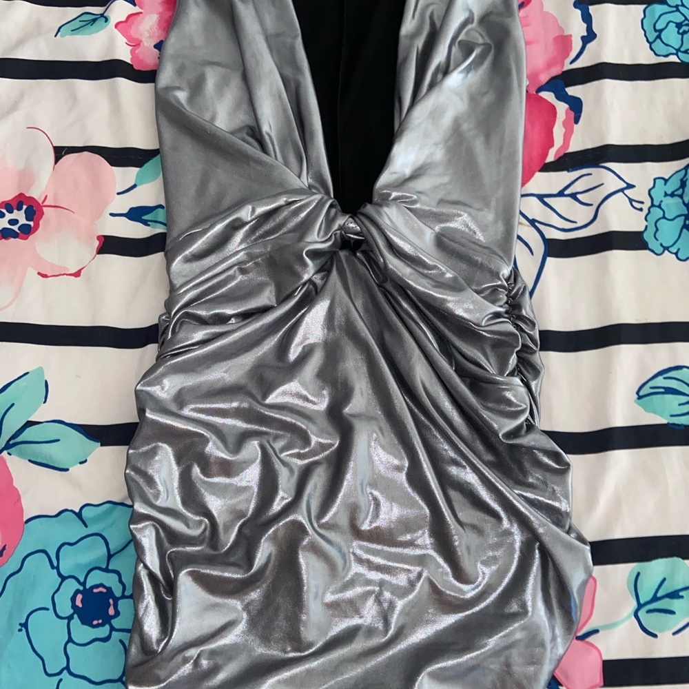 Silver mini dress